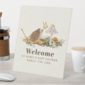 Egel Butterfly paddenstoel Woodland Baby shower Reclamebord Met Voetstuk (Insitu)