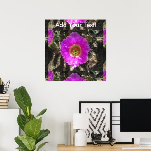 Egel Cactus Flower Poster (Thuiskantoor)