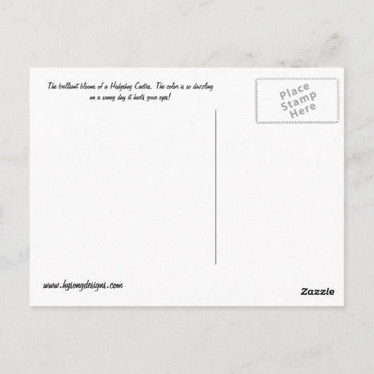 Egel CactusGlobe, Arizona Briefkaart (Achterkant)