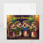 Egel Choir Singing kerstkarolen Briefkaart (Voorkant / Achterkant)