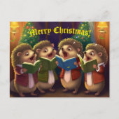 Egel Choir Singing kerstkarolen Briefkaart (Voorkant)