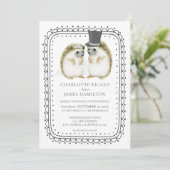 Egel Couple Cute Wedding Personalized Kaart (Staand voorkant)