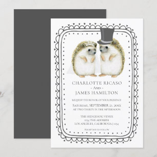 Egel Couple Cute Wedding Personalized Kaart