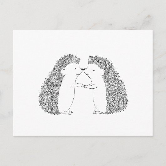 Egel Cute I Love You Post Card Briefkaart (Voorkant)