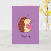 Egel Cute Kinderen Valentijnsdag Hugs Kaart (Gele Bloem)