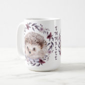 Egel Cute Wildlife Waterverf Ilustration Art Koffiemok (Voorkant links)