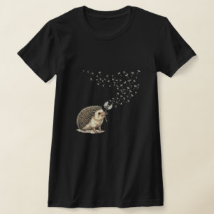 Egel die een paardenbloem blaast om een wens te do t-shirt