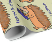 Egel die Saxophone Birthday Giftwrap speelt Cadeaupapier (Rol Hoek)