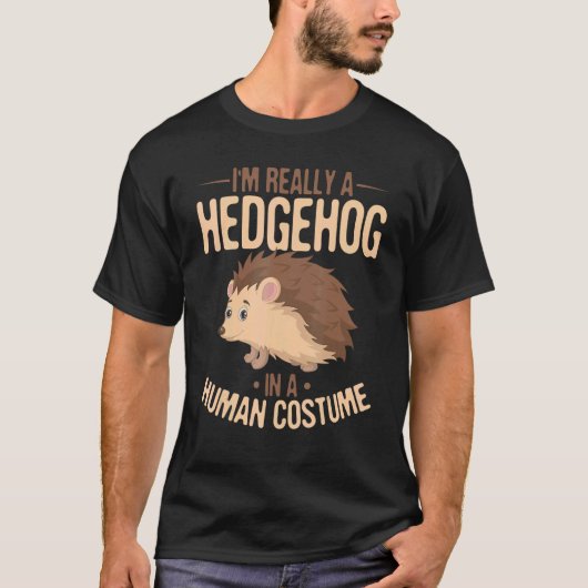 Egel Dieren Ik ben echt een Egel in een Huma T-shirt (Voorkant)