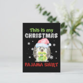 Egel Dit Is Mijn Kerst Pyjama Shirt Briefkaart (Staand voorkant)