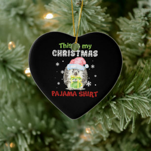Egel Dit Is Mijn Kerst Pyjama Shirt Keramisch Ornament