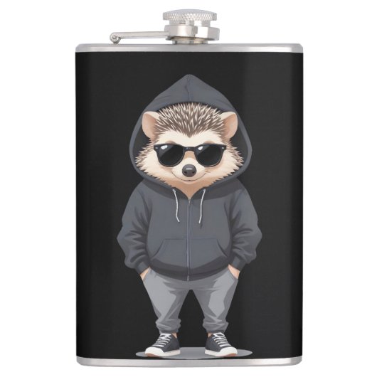 Egel Dragen Hoodie Funny Cool Animal Vector Heupfles (Voorkant)