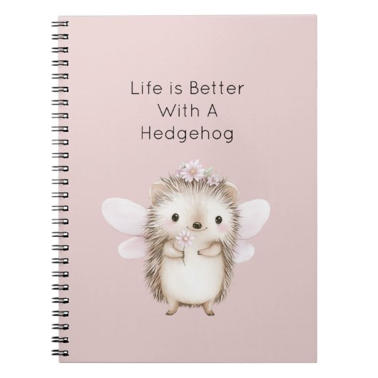 Egel Elfje met Bloemen Notitieboek (Voorkant)