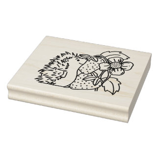 Egel en Aardbeien Rubberstempel