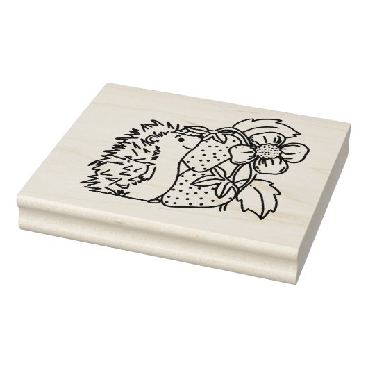 Egel en Aardbeien Rubberstempel (Stempel)