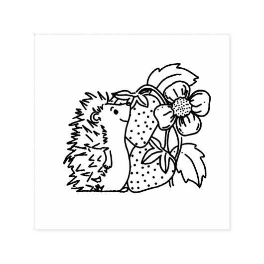 Egel en Aardbeien Zelfinktende Stempel (Design)