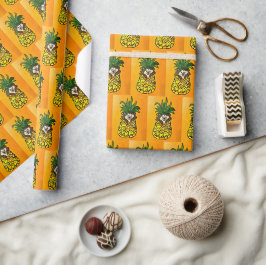 Egel en ananassappapier cadeaupapier