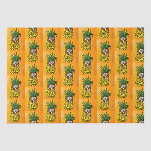 Egel en ananassenpapier tissuepapier (Voorkant)