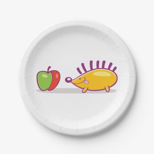 Egel en appel papieren bordje (Voorkant)