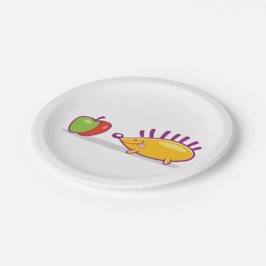 Egel en appel papieren bordje (Gekanteld)