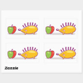 Egel en appel rechthoekige sticker (Vel)
