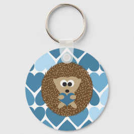 Egel en Blauwe Harten Sleutelhanger