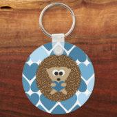 Egel en Blauwe Harten Sleutelhanger (Voorkant)