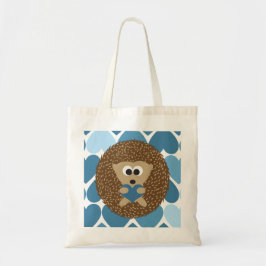 Egel en blauwe harten tote bag