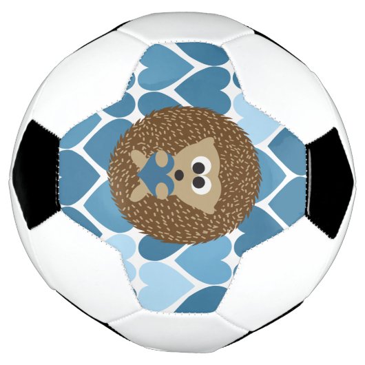 Egel en blauwe harten voetbal (Gedraaid)