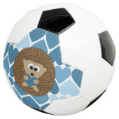 Egel en blauwe harten voetbal (Drie kwart)