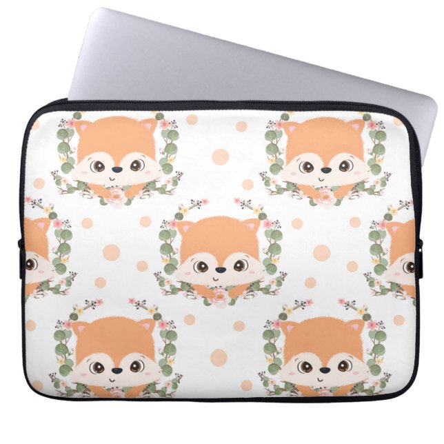 Egel en bloem Tattoo Laptop Sleeve (Voorkant)