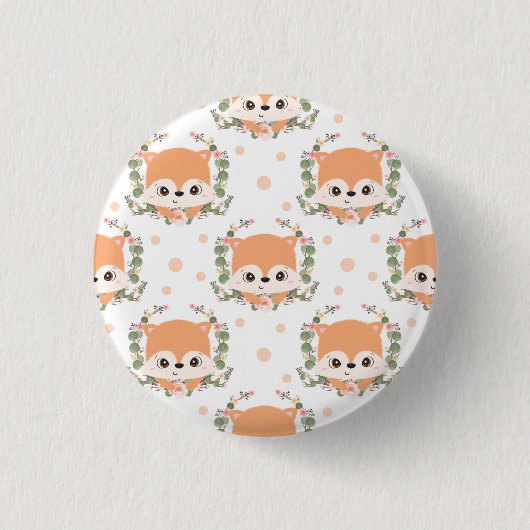 Egel en bloem Tattoo Ronde Button 3,2 Cm (Voorkant)