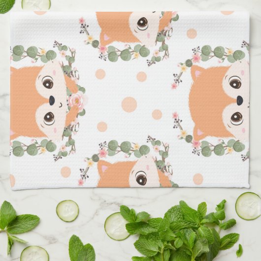 Egel en bloem Tattoo Theedoek (Gevouwen)