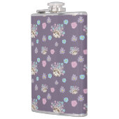 Egel en bloemen patroon heupfles (Links)