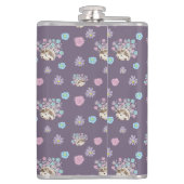 Egel en bloemen patroon heupfles (Achterkant)