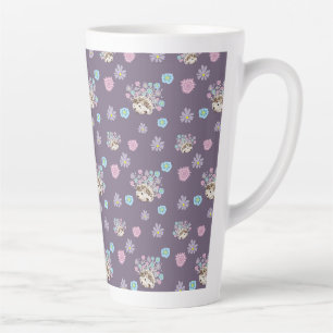 Egel en bloemen patroon latte mok