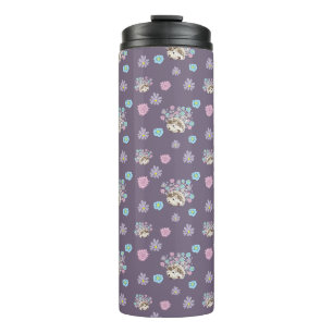 Egel en bloemen patroon thermosbeker