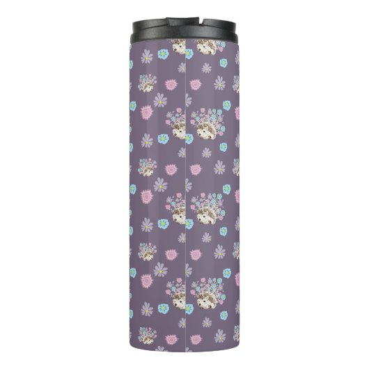 Egel en bloemen patroon thermosbeker (Achterkant)