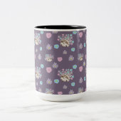 Egel en bloemen patroon tweekleurige koffiemok (Center)