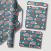 Egel- en bospatroon cadeaupapier