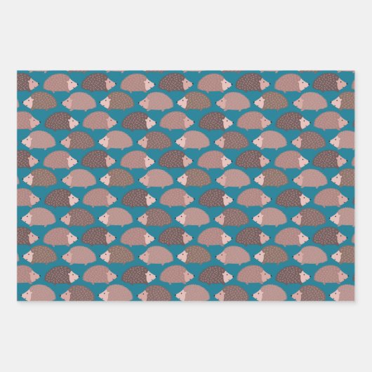 Egel- en bospatroon inpakpapier vel (Voorkant)