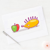 Egel En Een Appel Rechthoekige Sticker