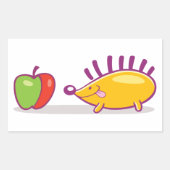 Egel En Een Appel Rechthoekige Sticker (Voorkant)