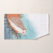 Egel en eerste sneeuwvlokken bad handdoek (Handdoek)