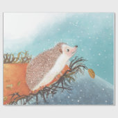 Egel en eerste sneeuwvlokken cadeaupapier (Vlak)