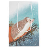 Egel en eerste sneeuwvlokken medium cadeauzakje (Achterkant)