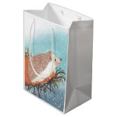 Egel en eerste sneeuwvlokken medium cadeauzakje (Achterkant Gekanteld)