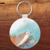 Egel en eerste sneeuwvlokken sleutelhanger (Voorkant)