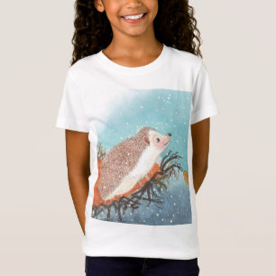 Egel en eerste sneeuwvlokken t-shirt
