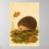 Egel en Eikel Aquarel Whimsical Poster (Voorkant)